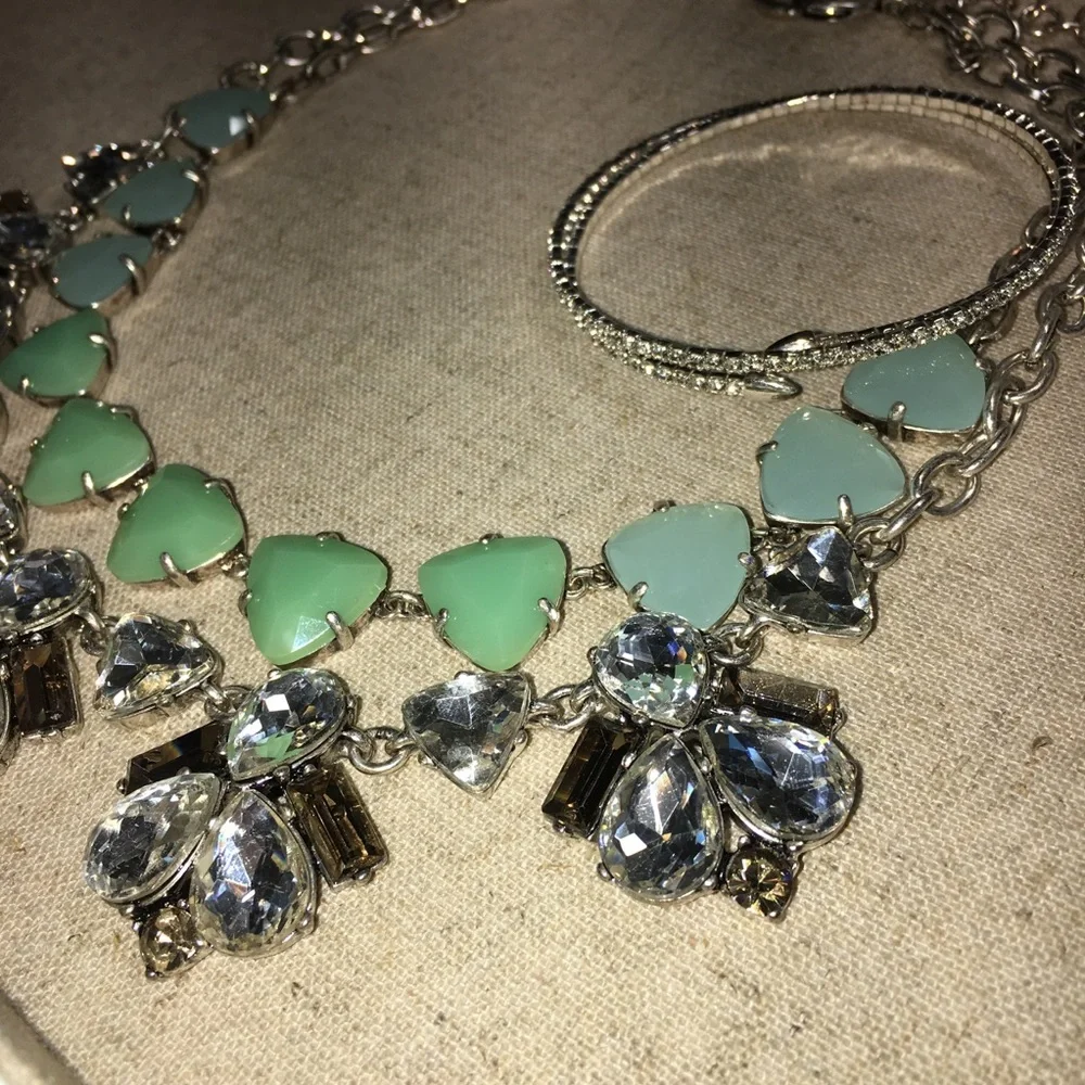 Stella & Dot Sparklng Bejeweled Retired Lila Crystal+Silver+SmokyQaurtzN… - Picture 14 of 16